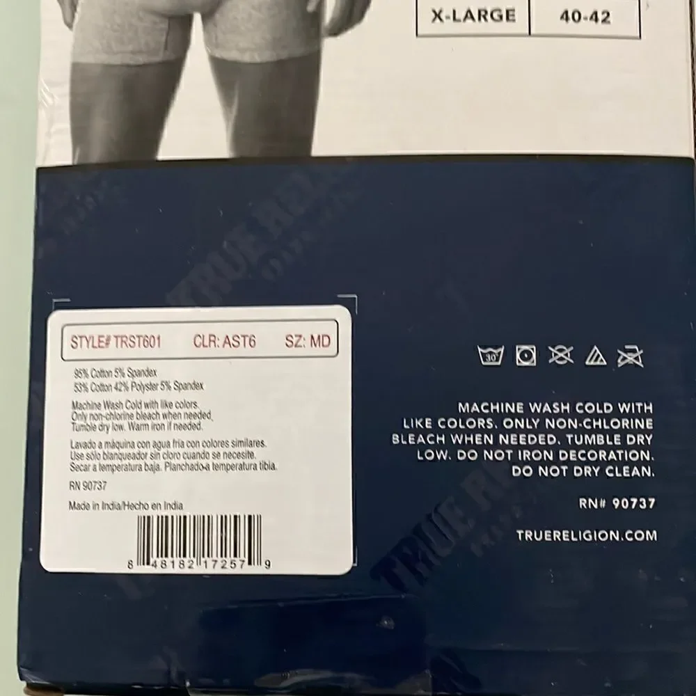 True Religion NWT 6 front fly boxer briefs premium cotton stretch limited editio